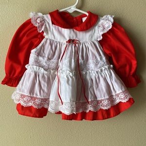 Vintage 70s Bryan long sleeve top and jumper dress set 3-6 month